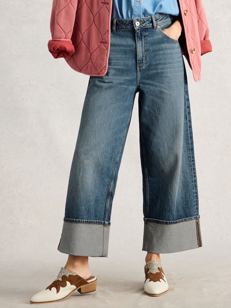 藍色 - White Stuff Bailey Straight Turn Up Jeans - 圖片 1/6