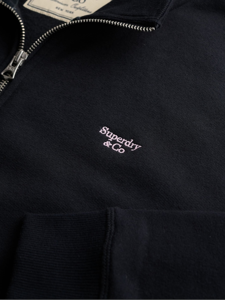 Синій - Superdry Signature Embroided Oversized Sweat Top - Image 7 of 7
