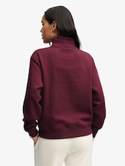Superdry Red Signature Emb Half Zip Sweat Top - Image 3 of 7