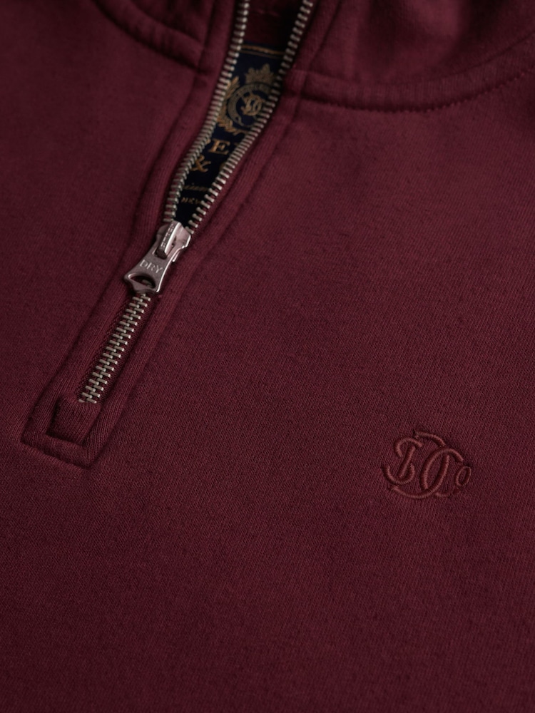 Superdry Red Signature Emb Half Zip Sweat Top - Image 7 of 7 Superdry Red Signature Emb Half Zip Sweat Top - Image 7 of 7