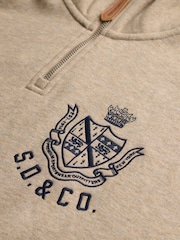 Superdry Brown Country Club Half Zip Sweat Top - Image 2 of 2