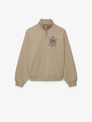 Коричневий - Superdry Country Club Half Zip Sweat Top - Image 6 of 7