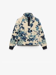 Синій - Superdry Super Soft Printed Half Zip Neck Sweat Top - Image 5 of 6