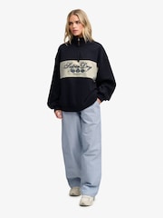 Superdry Blue Ornate Script Half Zip Sweat Top - Image 3 of 4