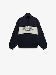 Superdry Blue Ornate Script Half Zip Sweat Top - Image 4 of 4