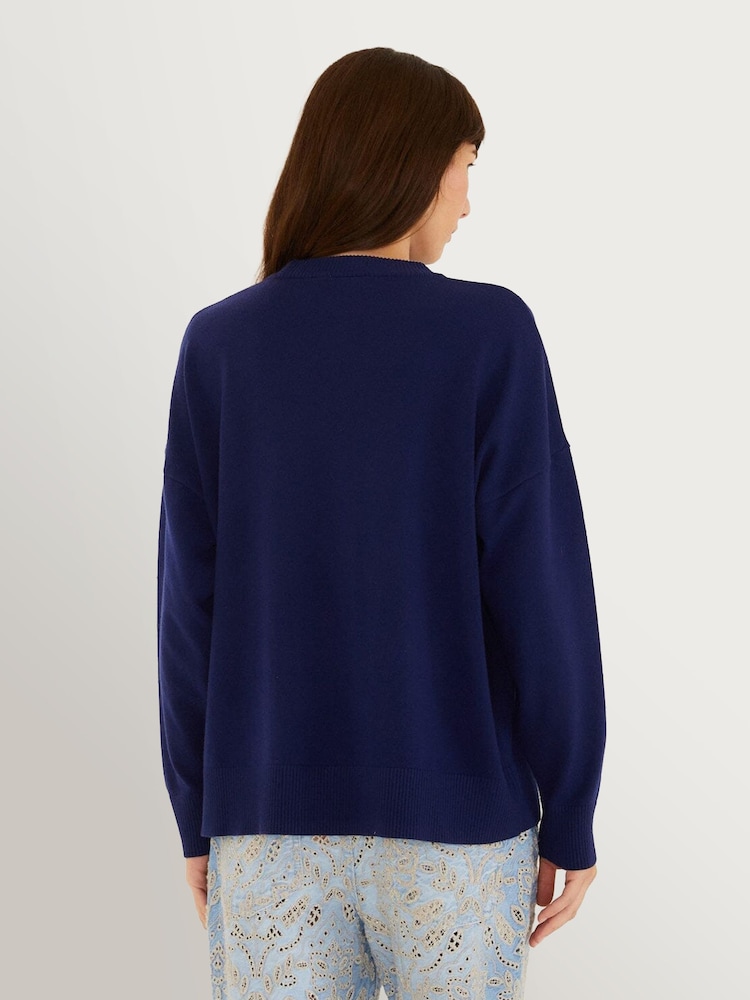 Farm Rio Blue Love Birds Embroidery Sweater - Image 2 of 4