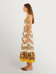 Farm Rio Yellow Hilo Stripes Sand Midi Dress - Image 2 of 4