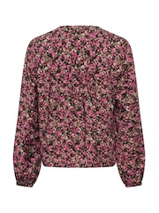 Kaffe Black Bella V-Neck Long Sleeve Shirt - Image 5 of 5