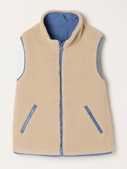FatFace wendbare, gepolsterte Weste aus flauschigem Fleece - Bild 10 von 10