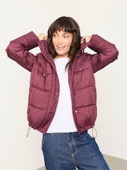 FatFace Carly Purple Petite Short Puffer Jacket - Image 1 of 6