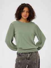 Kaffe Green Lone Long Sleeve Knit Pullover Jumper - Image 1 of 6