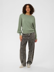 Kaffe Green Lone Long Sleeve Knit Pullover Jumper - Image 2 of 6