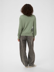 Kaffe Green Lone Long Sleeve Knit Pullover Jumper - Image 3 of 6