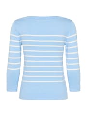Kaffe Blue Kalizza Long Sleeve Boatneck Jumper - Image 6 of 6