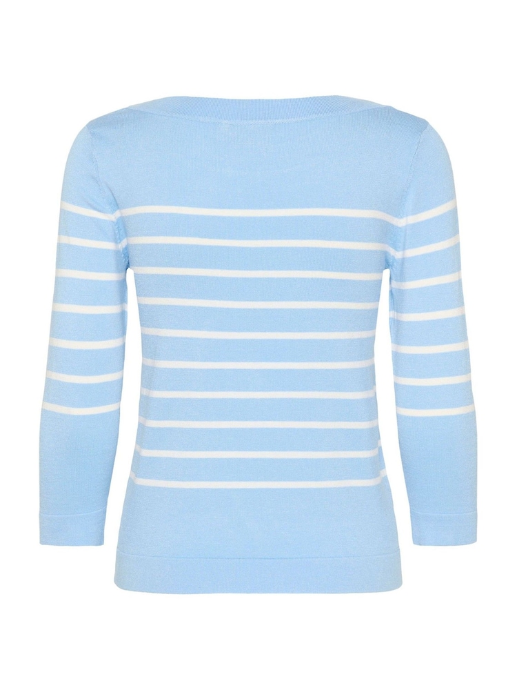 Kaffe Blue Kalizza Long Sleeve Boatneck Jumper - Image 6 of 6