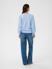 Kaffe Blue Lone Long Sleeve Knit Pullover Jumper - Image 2 of 6
