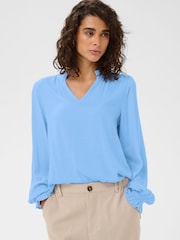 Kaffe Blue KAelly Long Sleeve Blouse - Image 1 of 6