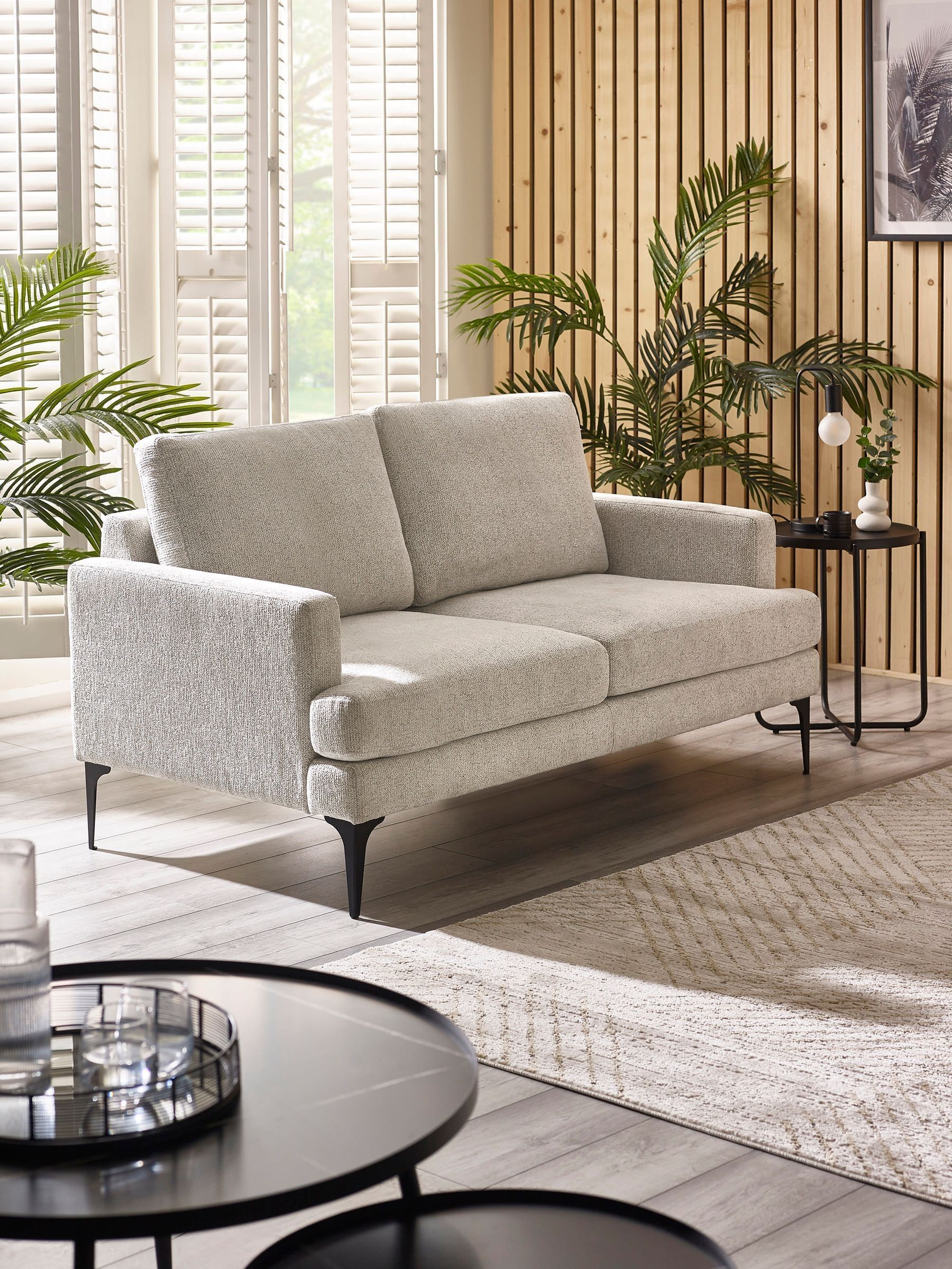 Julian Bowen Unisex Oyster Cream Carrera 2 Seater Sofa - Image 1