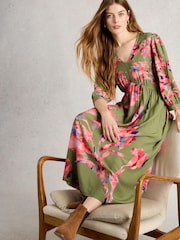 White Stuff Green Lucy Midi Dress - Image 4 of 7