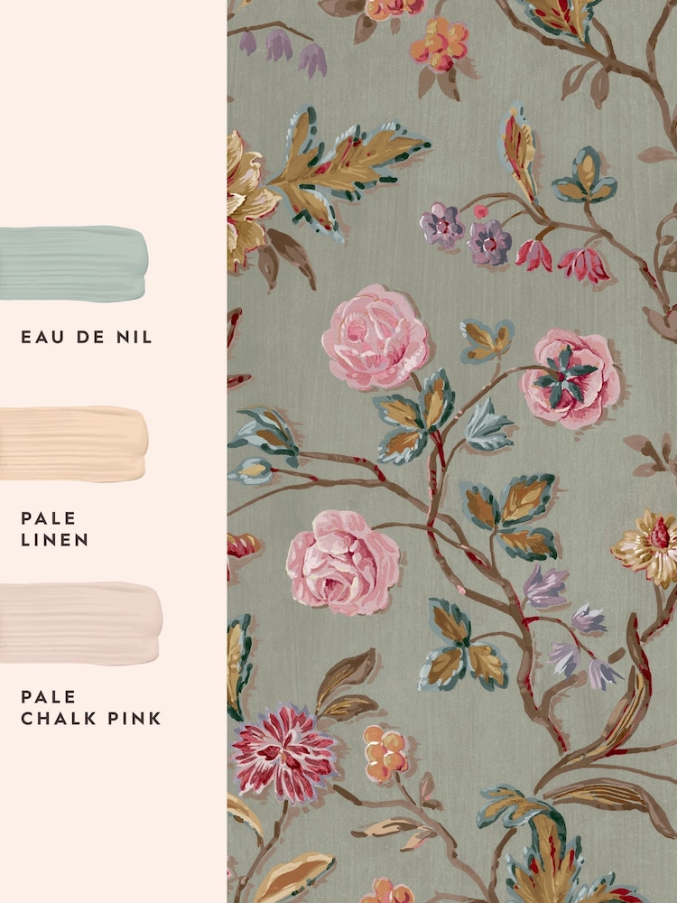 Laura Ashley Antique Green Lingmell Trail A4 Wallpaper Sample - Image 4 of 4