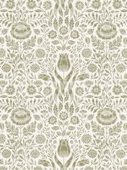 Laura Ashley Hedgerow Ashstead Damask A4 Wallpaper Sample - Image 2 of 4