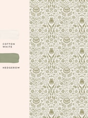 Laura Ashley Hedgerow Ashstead Damask A4 Wallpaper Sample - Image 3 of 4