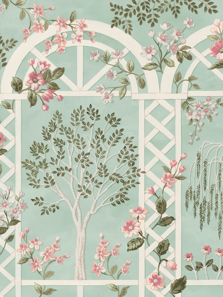 Laura Ashley Eau de Nil Arlingham Gardens A4 Mural Sample - Image 2 of 5