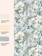 Laura Ashley Pale Teal Elowen Peony A4 Wallpaper Sample - Image 4 of 4