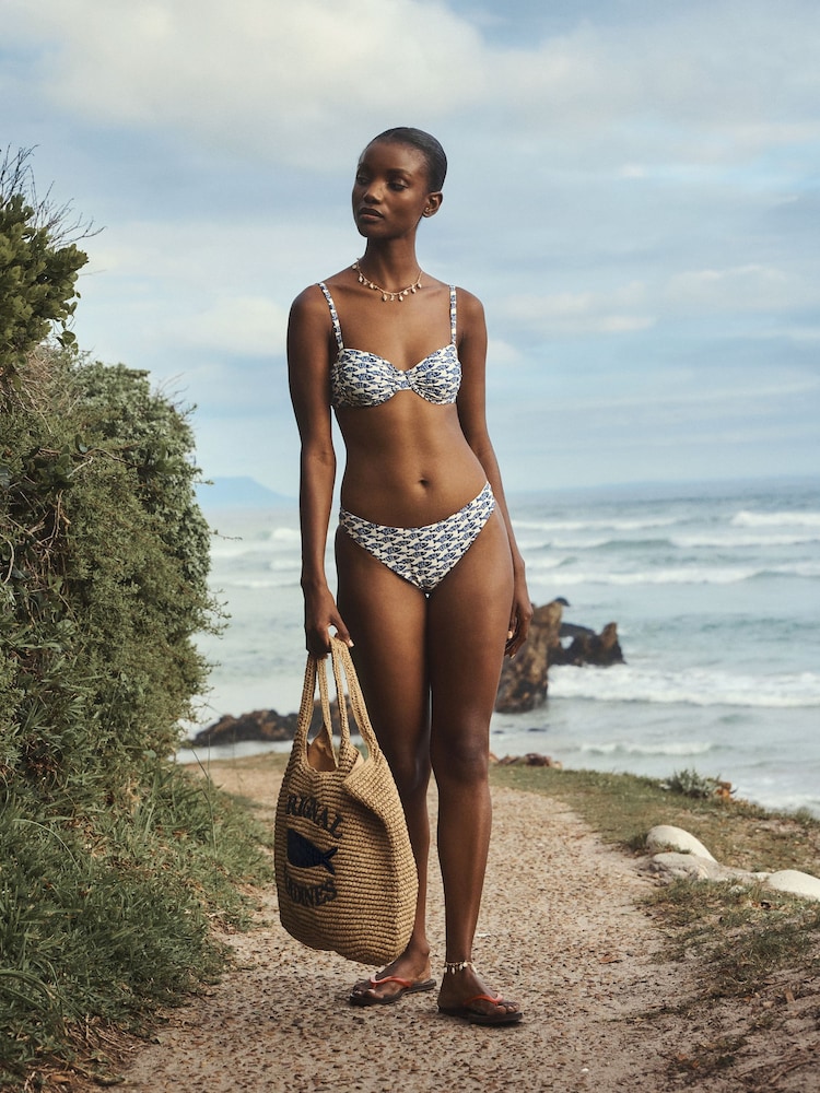 Navy/White Sardines Non Padded Wired Bikini Top - Image 2 of 4