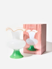 Oliver Bonas White Pintado Milky Glass Vase - Image 4 of 5