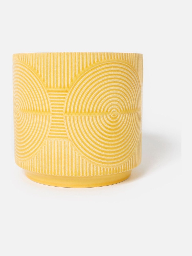 Oliver Bonas Yellow Cerchio Ceramic Plant Pot - Image 4 of 4 Oliver Bonas Yellow Cerchio Ceramic Plant Pot - Image 4 of 4