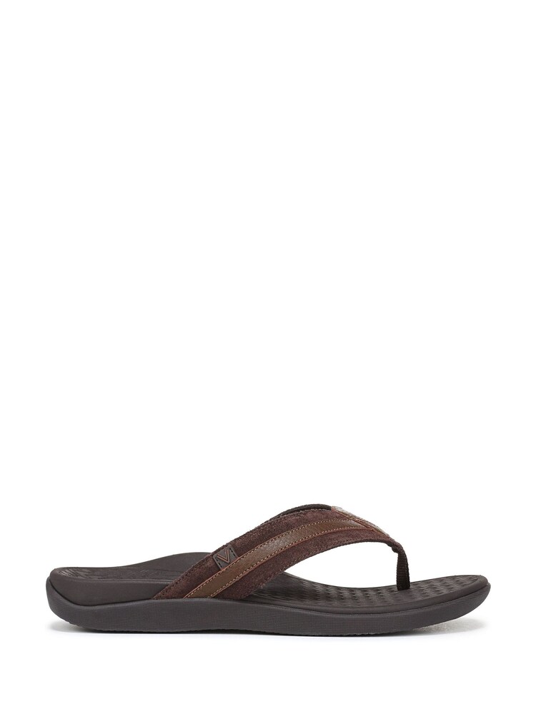 Vionic Brown Tide Li Regular Fit Arch Support Flip Flops - Image 1 of 7