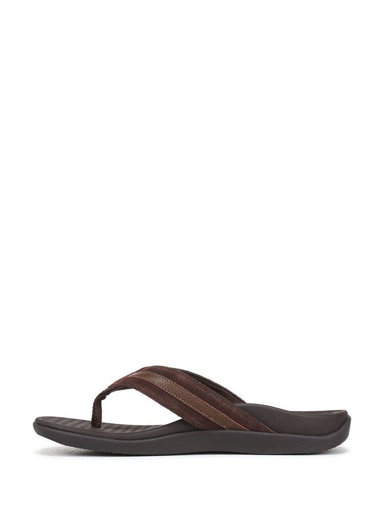Vionic Brown Tide Li Regular Fit Arch Support Flip Flops - Image 2 of 7