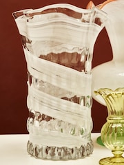 Oliver Bonas White Juana Spiral Clear Glass Vase - Image 5 of 5
