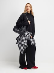 River Island Black Long Sleeve Funnel Neck Interlock Top - Image 3 of 4