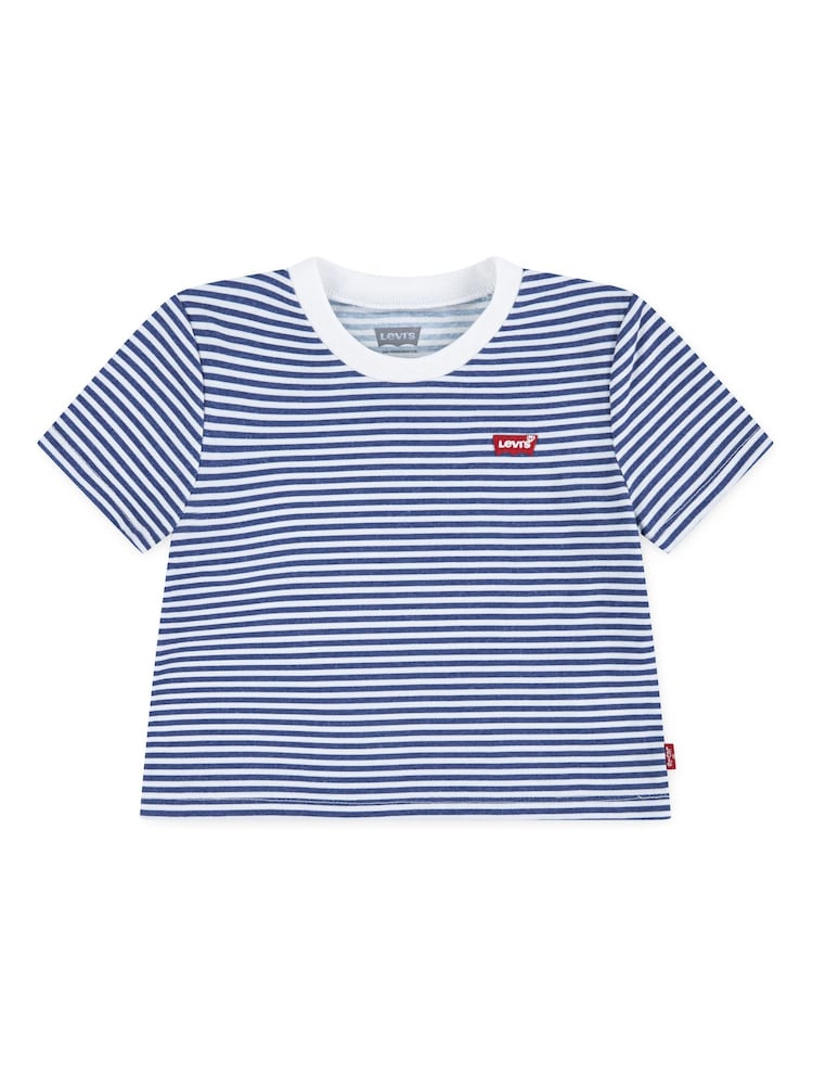 Levi's Blue Striped Mini Batwing Short Sleeve T-Shirt - Image 1 of 3
