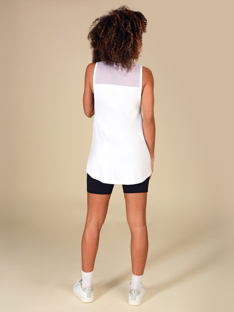 Pineapple White Mesh Longline Vest - Image 4 of 4 Pineapple White Mesh Longline Vest - Image 4 of 4