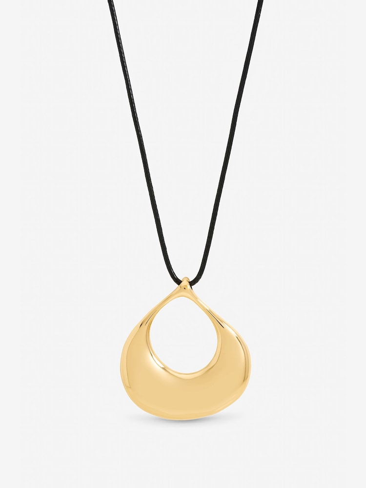 Inicio Gold Tone Jet Cord Open Pendant - Image 1 of 3