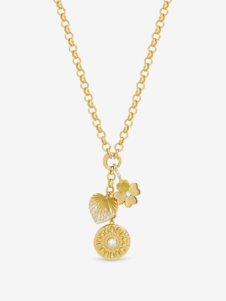 Inicio Gold Tone Multi Charm Necklace - Image 1 of 1