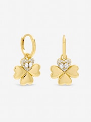 Inicio Gold Tone Crystal Clover Earrings - Image 1 of 2
