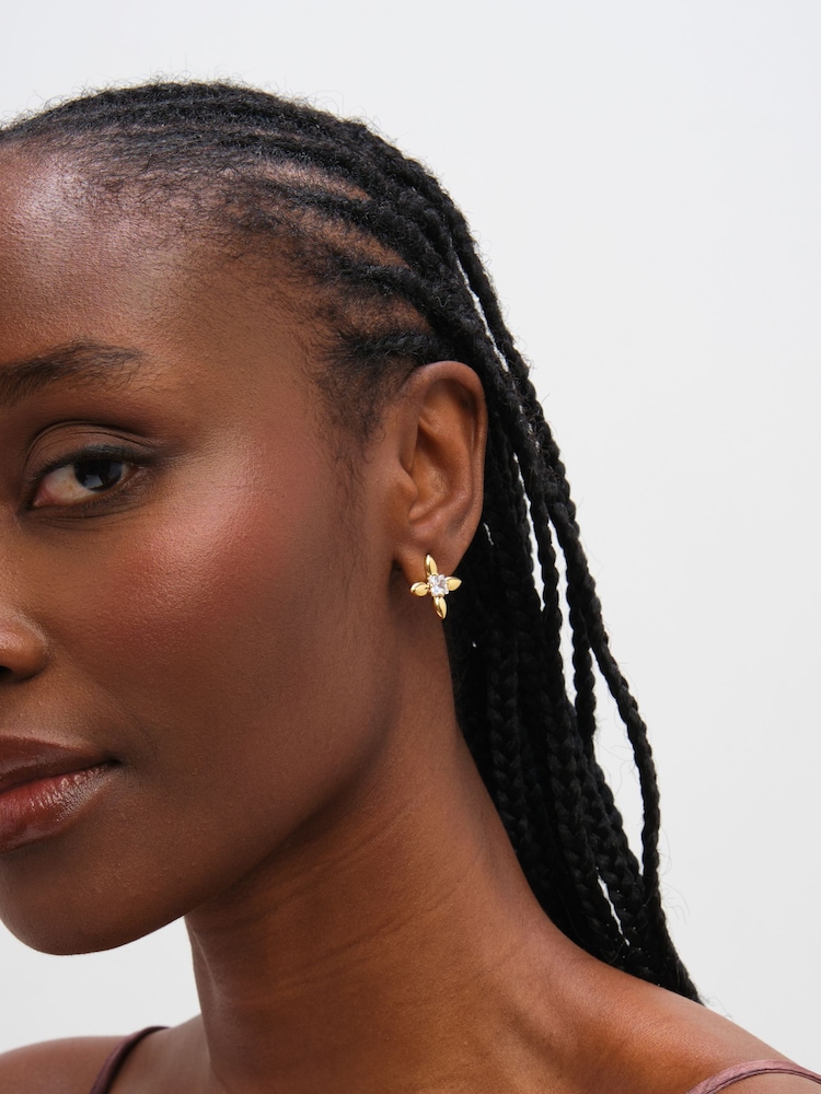 Inicio Tone Crystal Clover Stud Earrings Gift Pouch - Bild 2 von 3