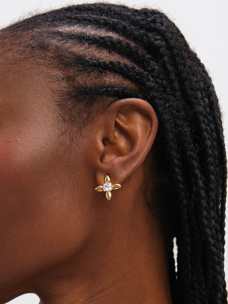 Inicio Tone Crystal Clover Stud Earrings Gift Pouch - Bild 3 von 3