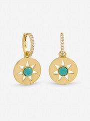 Inicio Gold Tone Turquoise Celestial Earrings - Image 1 of 1