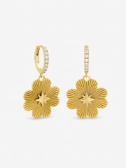 Inicio Gold Tone Diamond Cut Clover Earrings - Image 1 of 1
