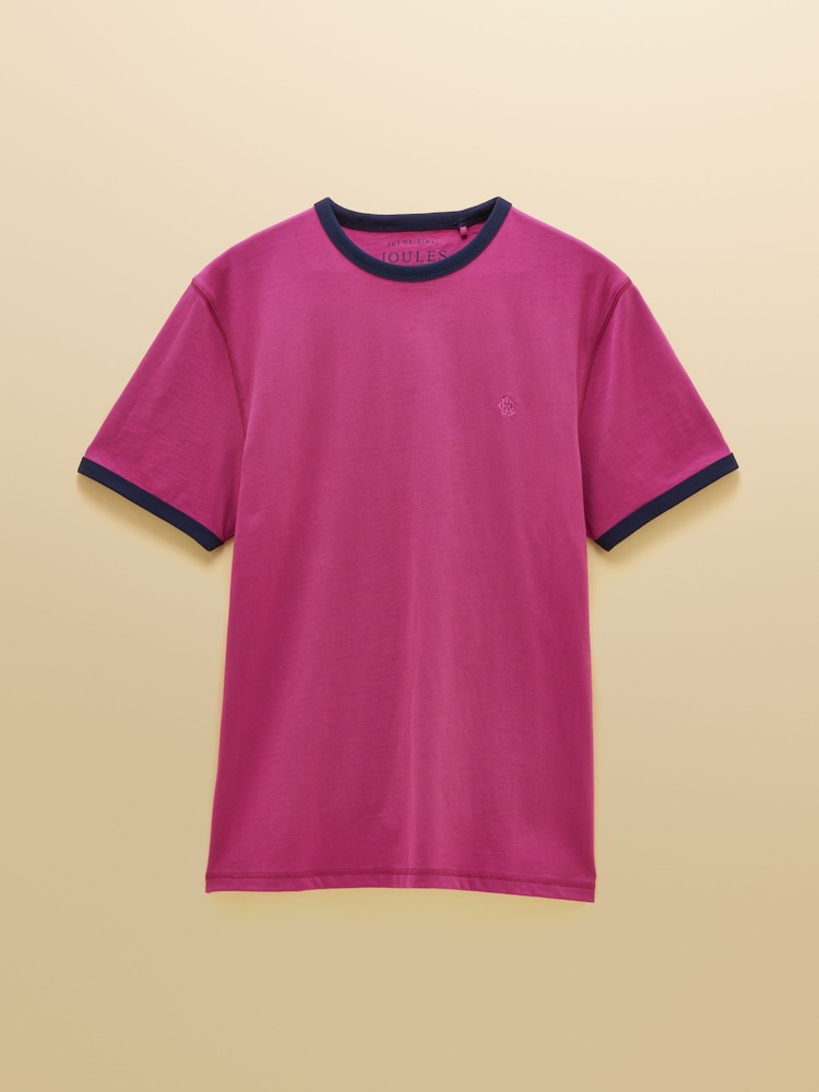 Joules Rugby Club Pink Crew Neck Cotton T-Shirt - Image 7 of 7