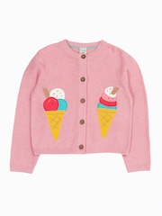 Frugi Pink Rosa Applique Cardigan - Image 1 of 4