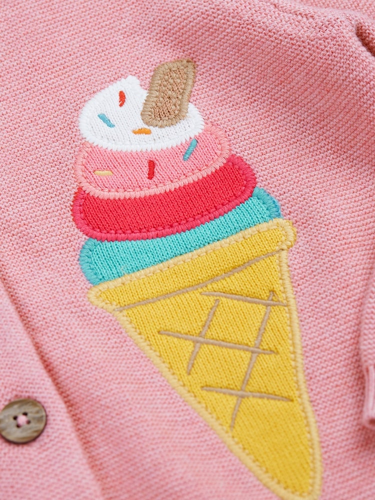 Frugi Pink Rosa Applique Cardigan - Image 2 of 4 Frugi Pink Rosa Applique Cardigan - Image 2 of 4