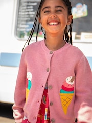Frugi Pink Rosa Applique Cardigan - Image 4 of 4