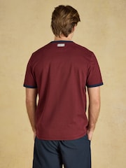 Joules Rugby Club Burgundy Red Crew Neck Cotton T-Shirt - Image 2 of 7