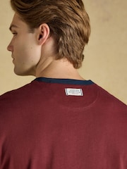 Joules Rugby Club Burgundy Red Crew Neck Cotton T-Shirt - Image 4 of 7